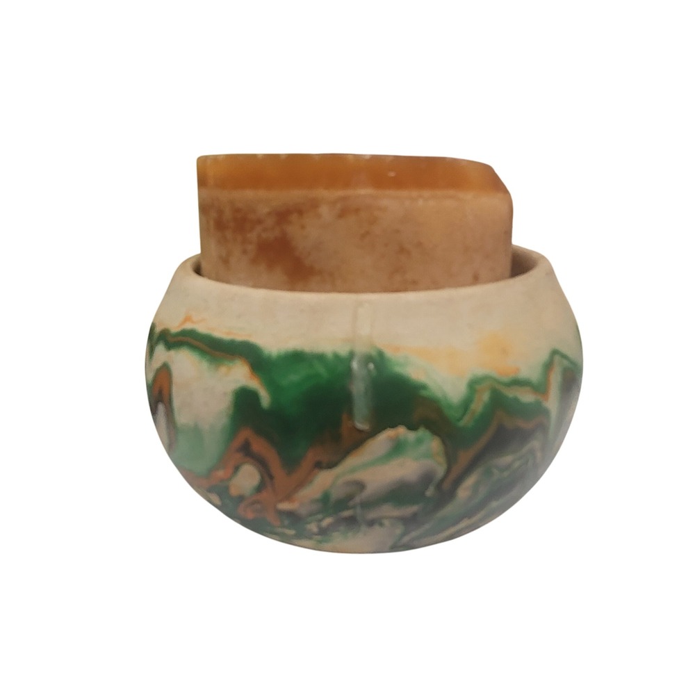 Nema USA Pottery Art Vase Swirl‎ Design Decorative Vintage with Candle
